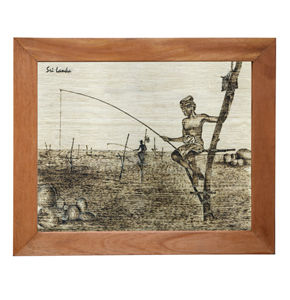 Wood Burn Art / Pyrography / Stick Fishing Art / 11 - STF 01