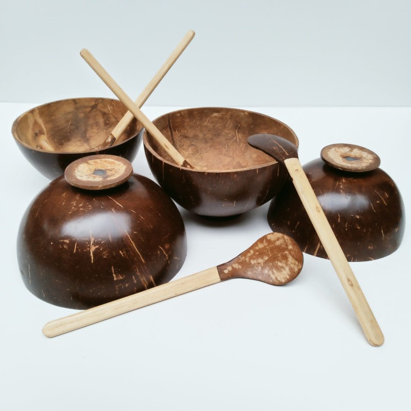 Cup set made of coconut