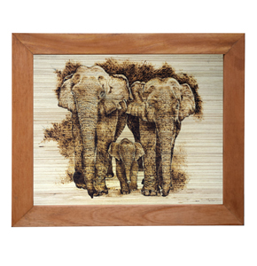 Wood Burn Art / Wooden Art / Pyrography / Asian Elephant / Sri Lankan Elephant / ( Code - 8 SE 01 )